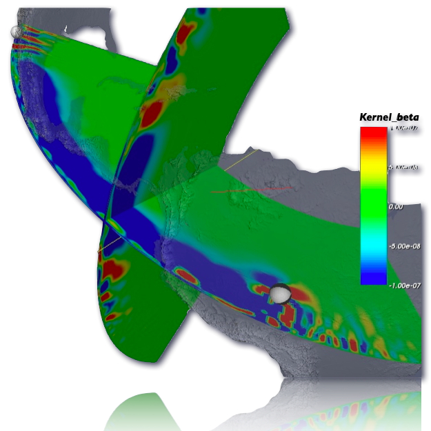 shear wave speed kernel for a deep bolivia event