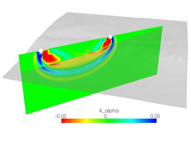 sensitivity kernel for compressional wave speed in acoustic and elastic domains